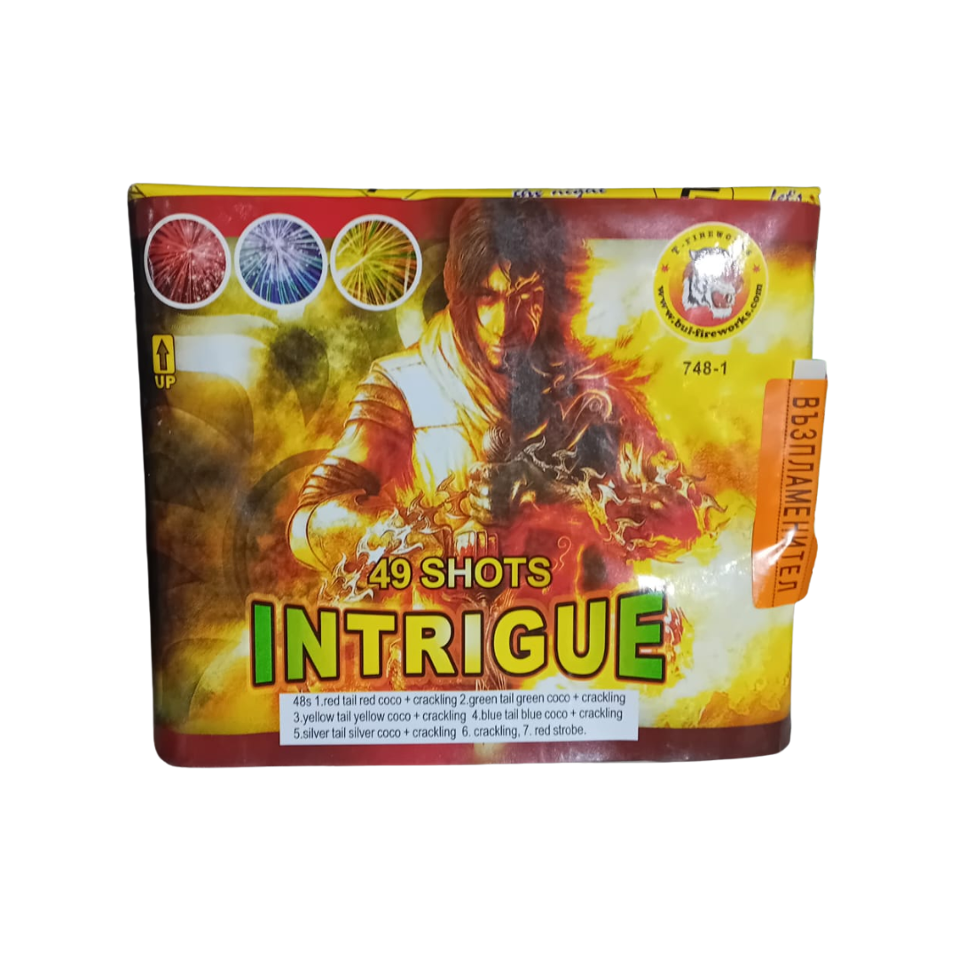 Baterie de artificii Intrigue, 49 focuri, calibru 20