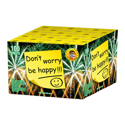 Baterie de artificii DONT WORRY BE HAPPY, 100 focuri, 16 calibru