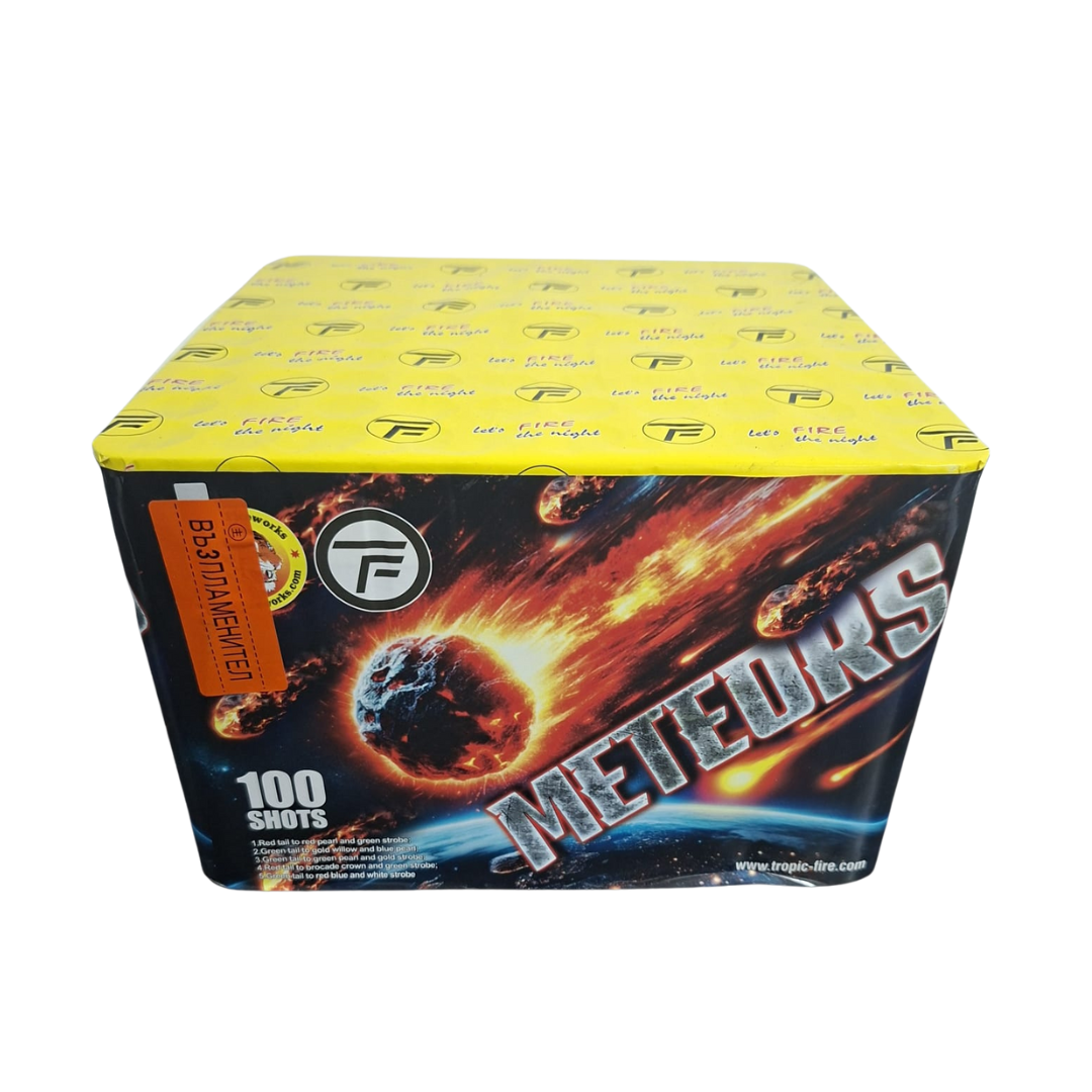 Baterie de artificii Meteors, 100 focuri, 20 calibru