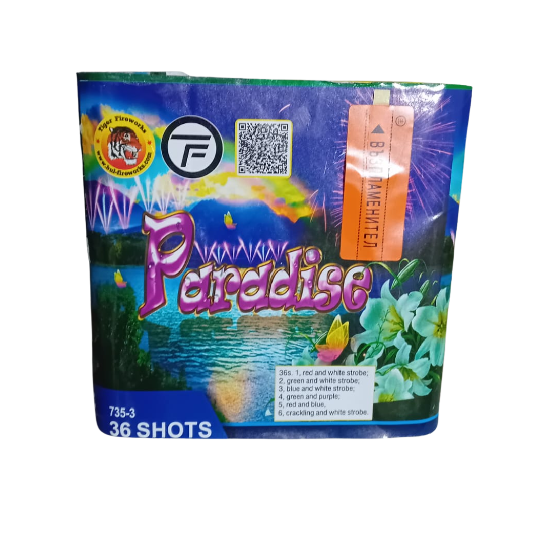 Baterie de artificii Paradise, 36 focuri, calibru 20