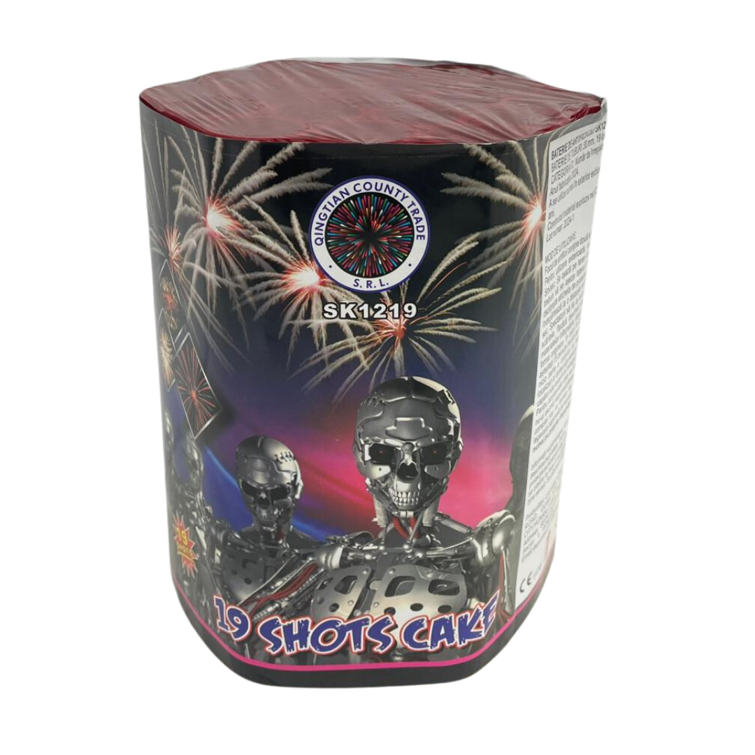 Baterie de artificii 19 Shots Cake, 19 focuri, 30 calibru